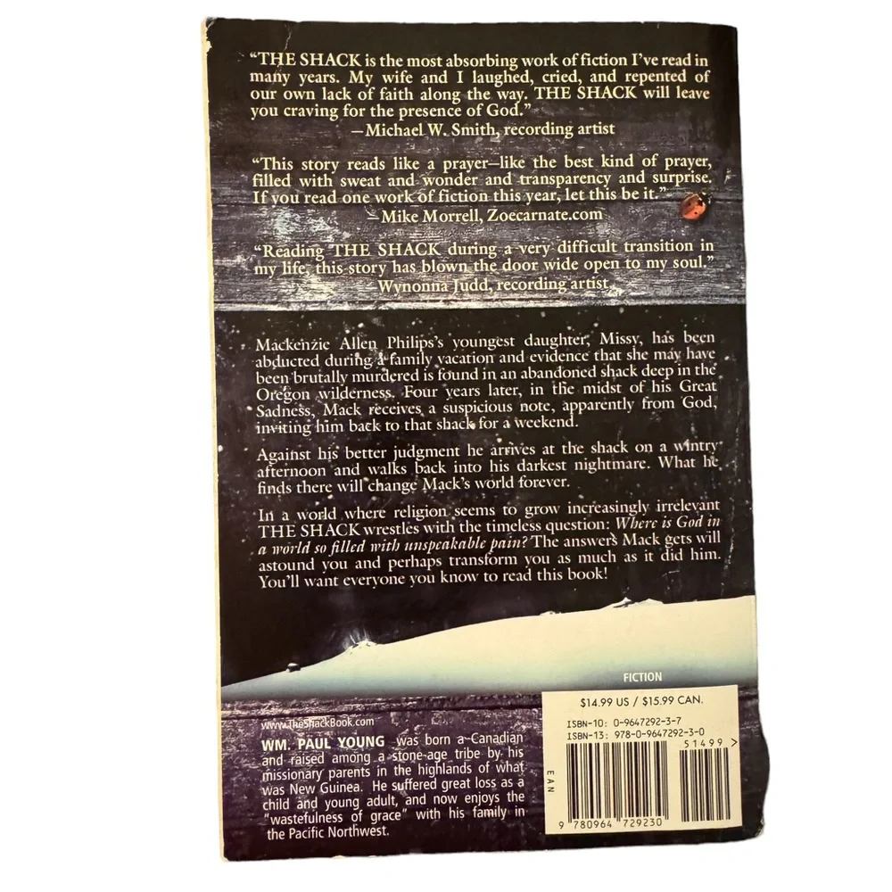 (Book) The #1 New York Times Bestseller: “The Shack,” By WM. Paul Young.